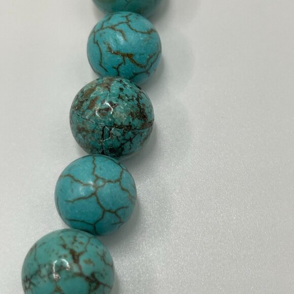 Turquoise & Coral Beaded Necklace Sterling SilverToggle Clasp - Picture 3 of 5